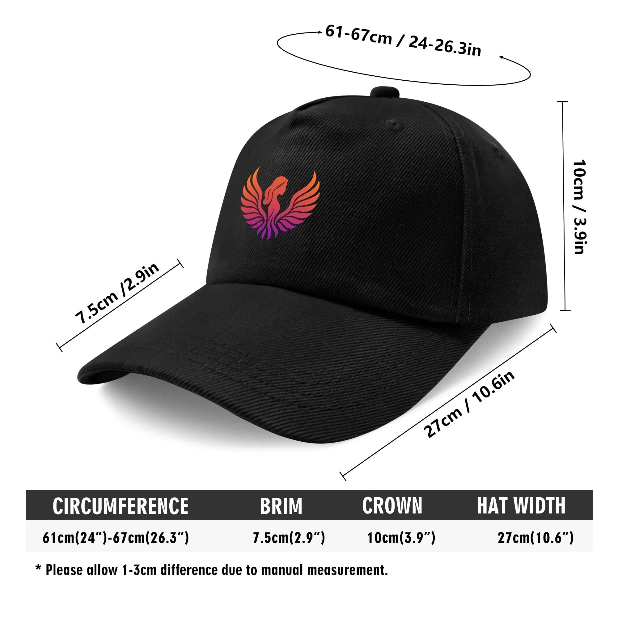 Custom Outdoor Baseball Cap Sun Hat with Front Printed