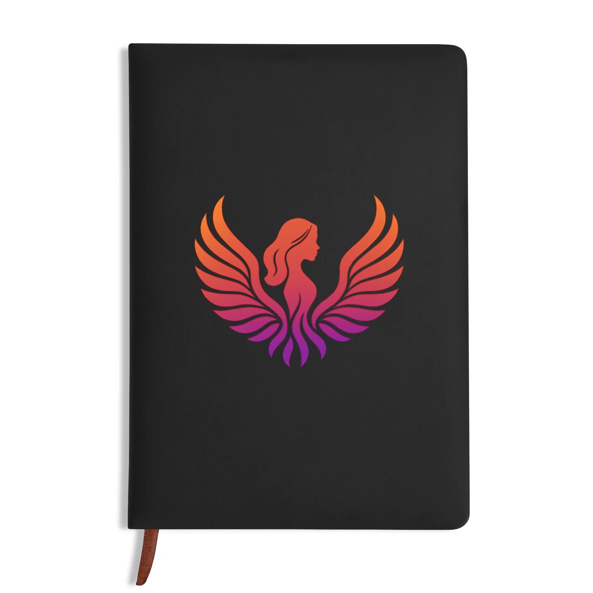 Leather Notebook - Black/Brown with UV Printed Covers, 200 Pages, 14.5x21cm