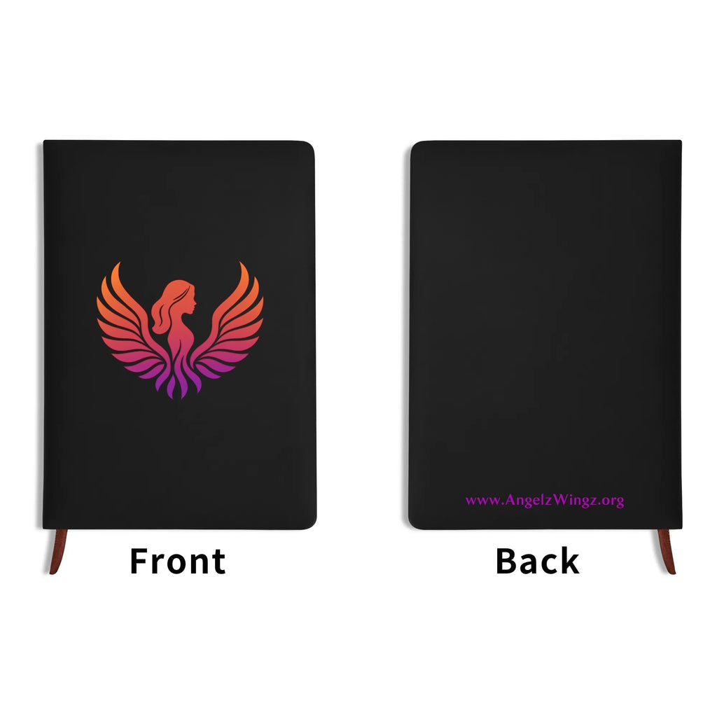 Leather Notebook - Black/Brown with UV Printed Covers, 200 Pages, 14.5x21cm