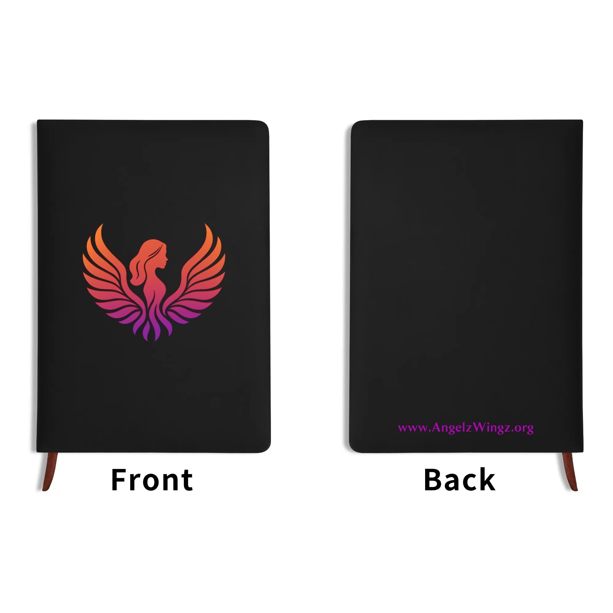 Leather Notebook - Black/Brown with UV Printed Covers, 200 Pages, 14.5x21cm