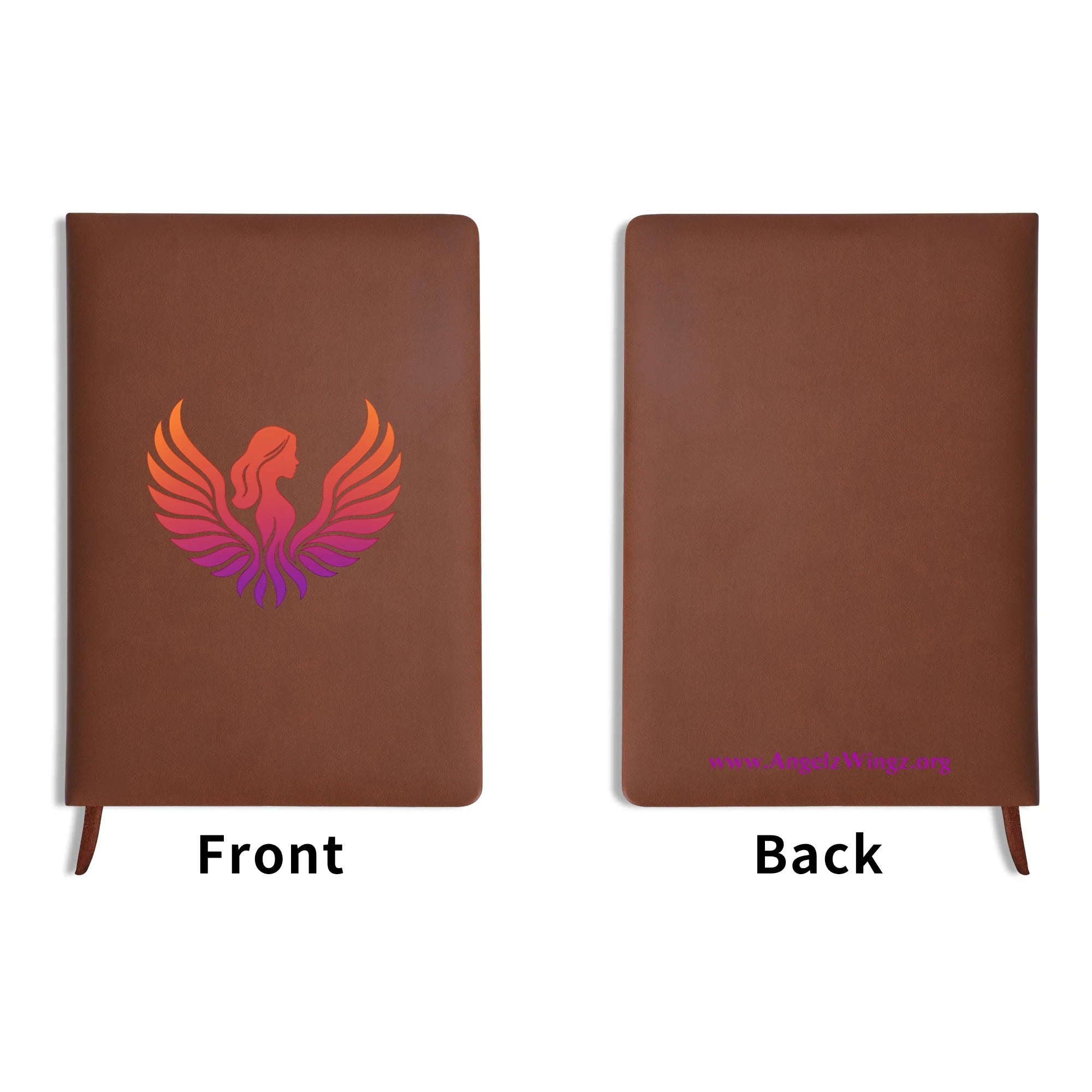 Leather Notebook - Black/Brown with UV Printed Covers, 200 Pages, 14.5x21cm