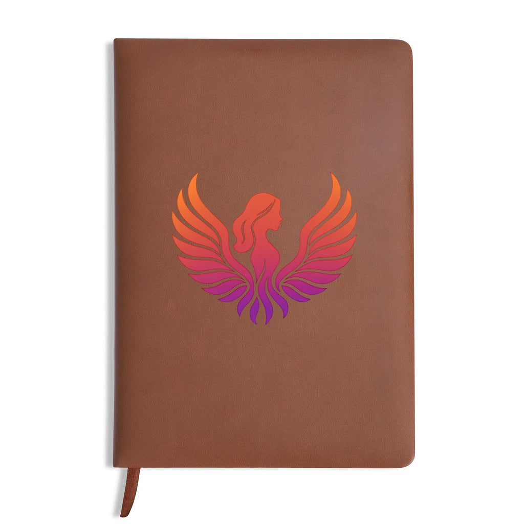 Leather Notebook - Black/Brown with UV Printed Covers, 200 Pages, 14.5x21cm