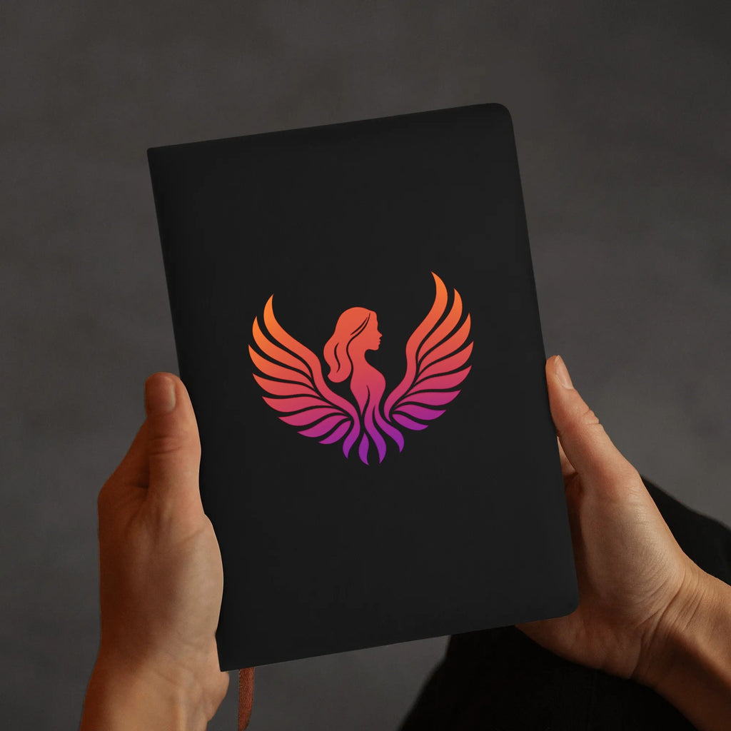 Leather Notebook - Black/Brown with UV Printed Covers, 200 Pages, 14.5x21cm