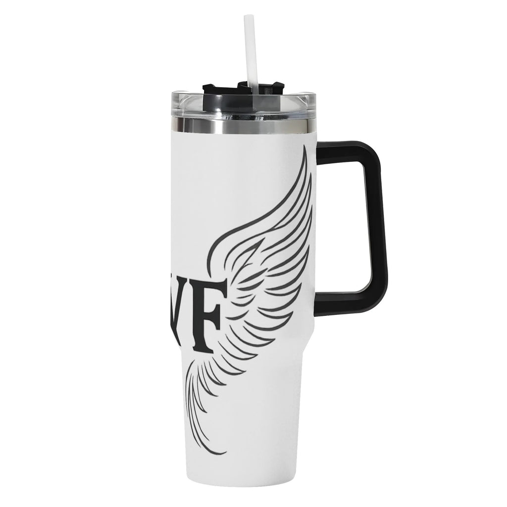 Personalized 40oz Stainless Steel Tumbler With Black Handle and Straw in US