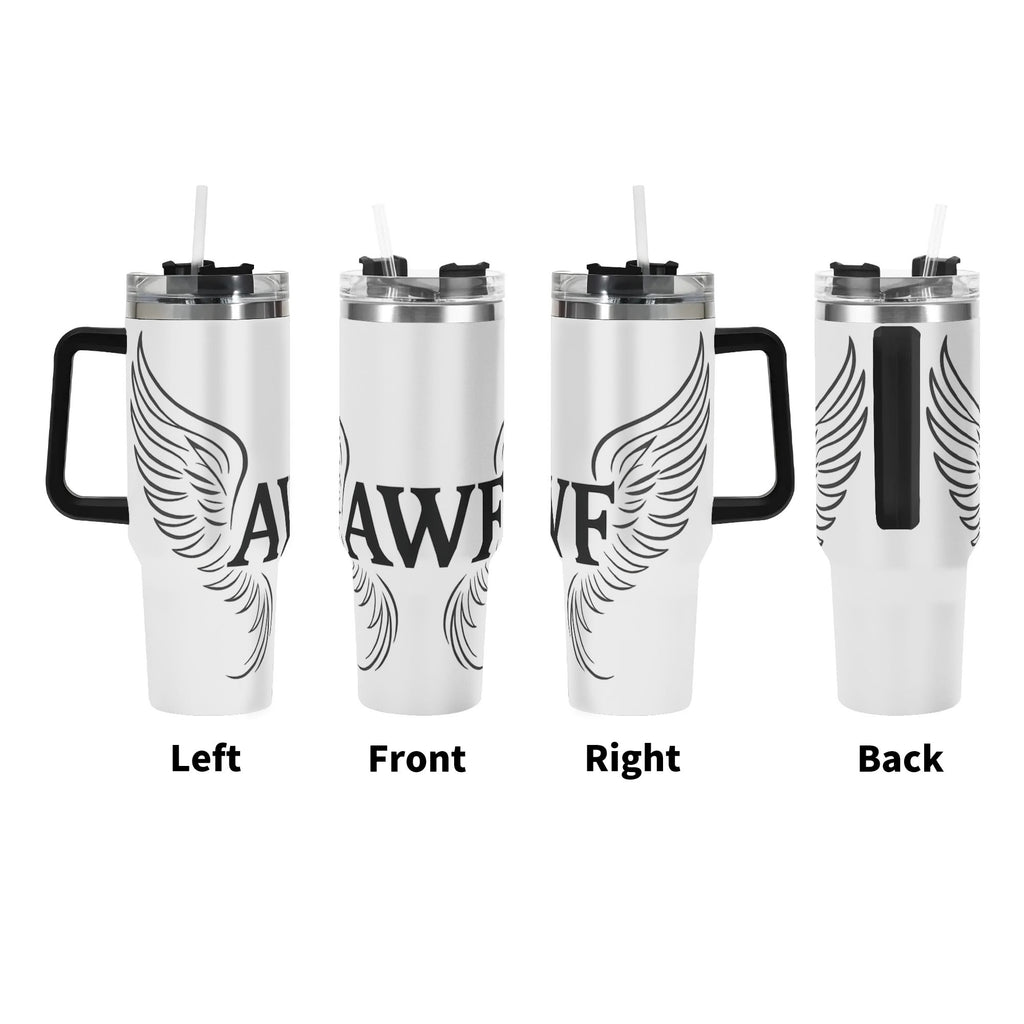 Personalized 40oz Stainless Steel Tumbler With Black Handle and Straw in US